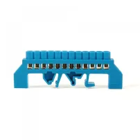 barra conexion riel din aislada azul 12x16mm