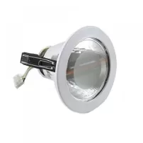 foco led embutido redondo e-27 4 plg bisel cromado s/amp