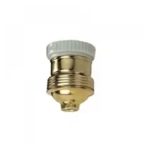 portalampara de bronce con prensa cable de conexion rosca e-27