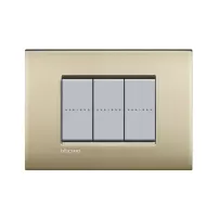 placa air 3 modulos. color oro satinado modelo living light bticino ref lnc4803of
