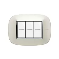 placa 3 mãdulos. color plata satinado- bticino