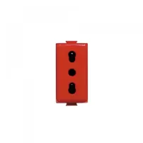 toma 2p+t 10/16a 250v c/ alv. protegidos - rojo bticino ref a5180r