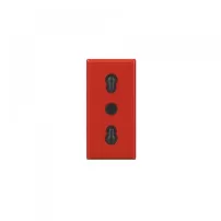 toma 2p+t 10/16a 250v bornes automoticos - roja bticino ref h4180rw