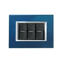 placa 3 modulos color azul meissen modelo axolute bticino ref ha4803bm