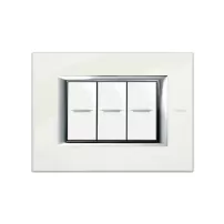 placa 3 modulos. color blanco limoges modelo rectangulares bticino ref ha4803bg