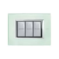 placa 3 modulos. color vidrio kristall modelo axolute bticino ref ha4803vka