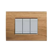 placa rectangular 3 modelo living light. terminacion nogal italiano bticino ref lna4803lnc