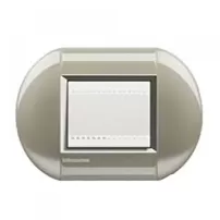 placa 2p titanio eliptica modelo living light bticino cod ref lnb4802tc