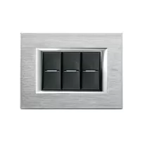 placa 3 modulos. color cromo modelo axolute bticino ref ha4803cr