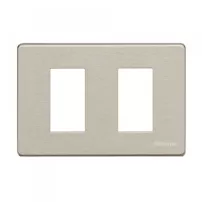 placa 2 mod. s/ tornillos aluminio - oxidal modelo matrix bticino ref 503/2a/x