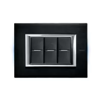 placa 3 modulos color antracita cepillado modelo rectangular bticino ref ha4803xs