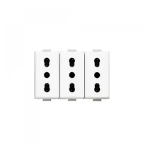 toma triplex 2p+t 10/16a 250v - blanco bticino ref am5180/3