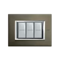 placa 3 modulos color bronce modelo axolute bticino ref ha4803br
