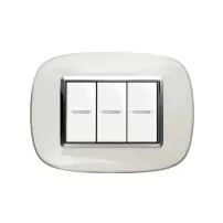 placa 3 modulos. color blanco modelo eliptica bticino ref hb4803db