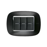 placa 3 modulos. color antracita modelo eliptica bticino ref hb4803xs