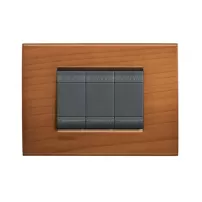 placa rectangular 3 modelo living light. terminacion cerezo americano bticino ref lna4803lca