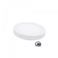 panel sobrepuesto led redondo 18w blanco dimiable empavonado luz fria