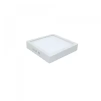 panel sobrepuesto led cuadrado 12w blanco empavonado luz calida jie