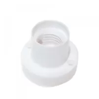 base recta c/bornes conex e-27 blanca