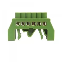 barra conexion riel din aislada verde 4x16mm