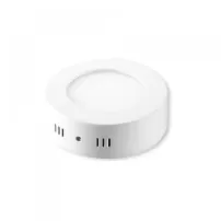 panel sobrepuesto led redondo 6w blanco empavonado luz calida fsl