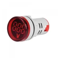 luz piloto roja 22mm con voltimetro 60-500 vac