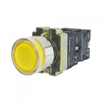 pulsador 22mm luminoso amarillo 1na+1nc 220v-chint