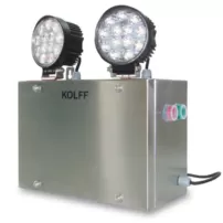 lampara emergencia 2 focos led 2x28w inoxidable kolff ref kc-2000