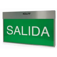 señaletica salida una cara emergencia de led inoxidable bigled kolff
