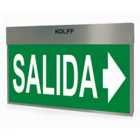 señaletica salida dos caras emergencia led inoxidable sigled kolff