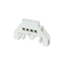 barra repartidora bronce aislada riel din blanca 4 polos