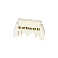 barra repartidora bronce aislada riel din blanca 6 polos