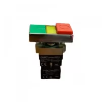 pulsador partir/parar metalico verde/rojo c/ind 220v 1na+1c luminoso