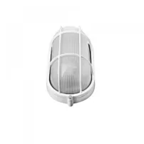 foco tipo tortuga ovalada blanca con rejas 60w ip44 vkb