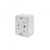 enchufe doble sobrepuesto 10a+10/16a blanco lexo