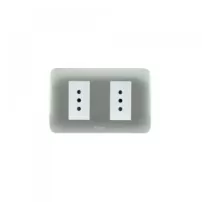 enchufe doble 10a 250v blanco plata lexo