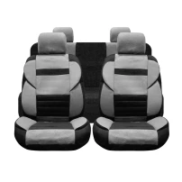 77jx-161003gn Cubreasiento Alcolchado De Felpa Gris/negro 8 Piezas