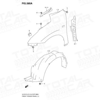 Tapabarro Delantero    Derecho Para SUZUKI BALENO 1.4 K14B A1K414 - Tapabarros | ClickRepuestos