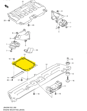 Cubre Motor Central Para SUZUKI GRAND NOMADE 11740-65J10 Cubre Motor Central Para SUZUKI GRAND NOMADE 11740-65J10