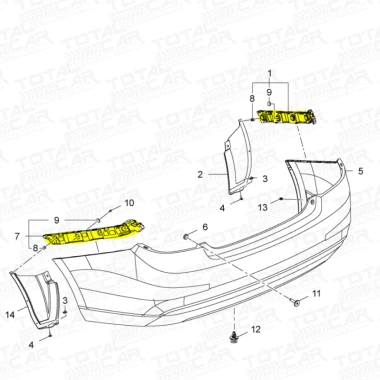 Pack Mensula Parachoque Tras. Para CHEVROLET SAIL 2016-2022 1.5 - Pack Mensulas Parachoque Tras. | ClickRepuestos