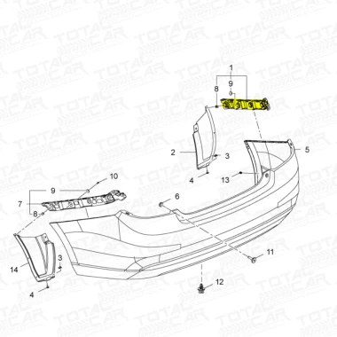 Mensula Guia Parachoque Trasero Derecho Para CHEVROLET SAIL 2016-2022 1.5 - Mensulas Guia Parachoque | ClickRepuestos
