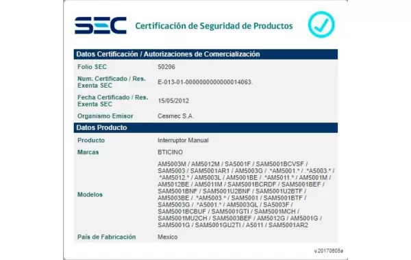 Interruptor Matix Blanco 9/12 16a 250v Bticino Ref Am5001