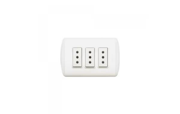 Enchufe Triple Embutido Modus Blanco 10a 250v Ref 1308bn