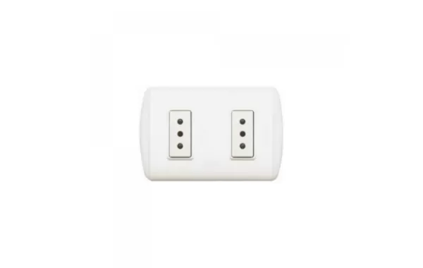 Enchufe Doble Embutido Modus Blanco 10a 250v Bticino Ref 1208bn