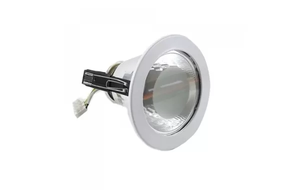 Foco Led Embutido E-27 4 Plg Redondo Bisel Blanco S/amp