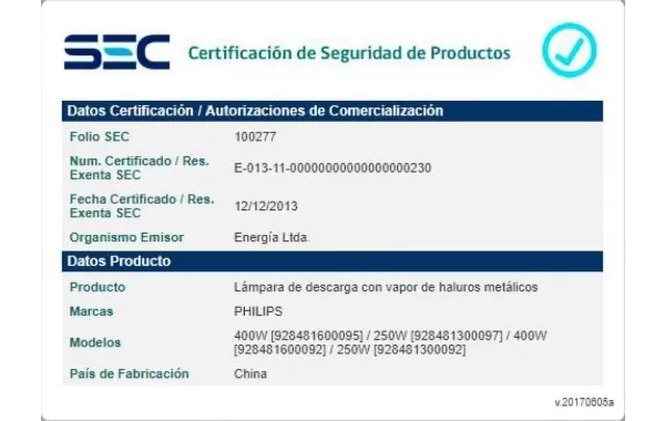 Ampolleta Haluro Hpit Plus Philips 400w 645 E40 Philips 928481600095