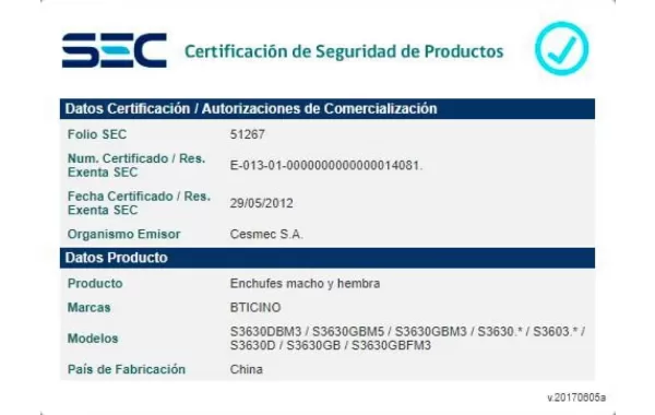 Alargador Multiple 6 Pos 3 Mts Gris - Bticino Ref S3630gbm5