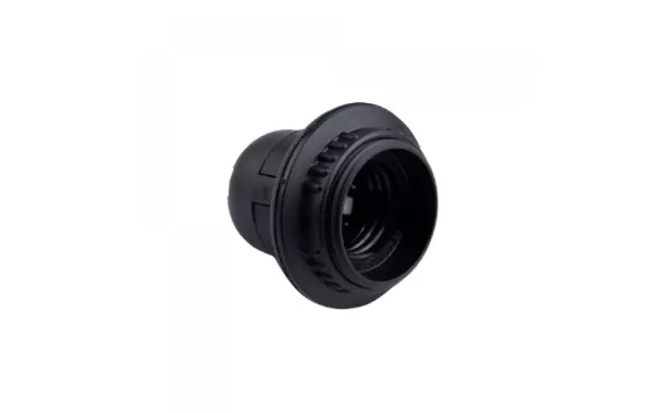 Portalampara Con Anillos De Prensa Rosca E-27 Negro- Castillo