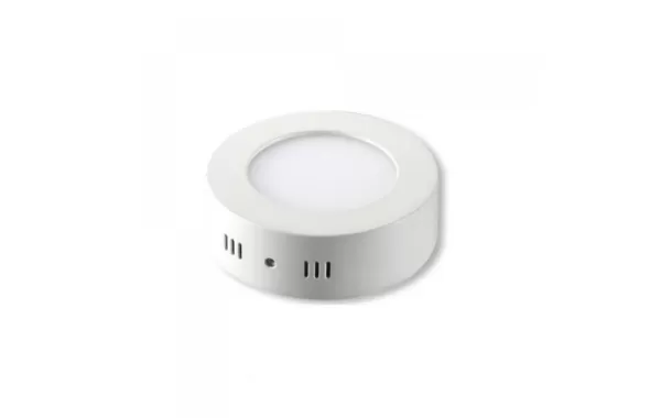 Panel Sobrepuesto Led Redondo Blanco Empavonado 6w Calido