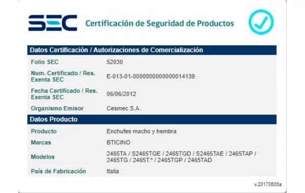 Enchufe Macho S/recta Gris Volante Corner 10a 2pt Ref.s2465tge Bticino